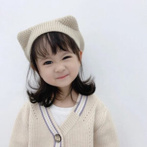 可愛小朋友戴住針織貝雷帽童裝秋冬軟呢帽